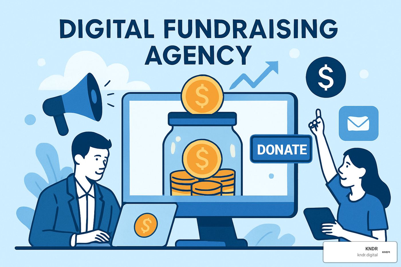 Dashboard showing donor cohort analysis and campaign performance metrics - digital fundraising agency